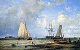 Famous Fishing Paintings - Fishing Vessels by the Shore